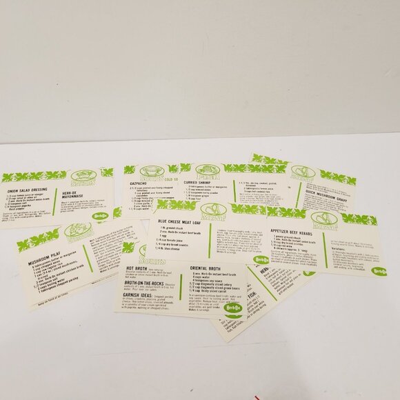 Vtg 19 Herb OX Special Recipe Cards Soups Fish Meat Picnics Salad Barbecues - Picture 2 of 3
